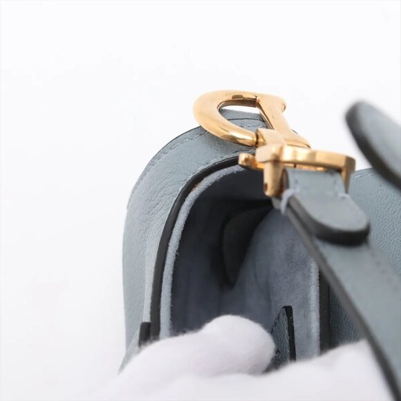 Christian Dior Saddle Micro Leather 2 Way Handbag Blue - Picture 11 of 13